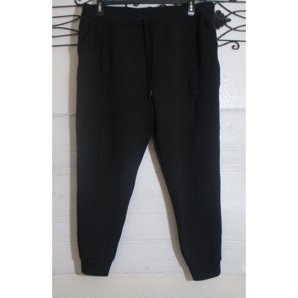 32 Degrees Heat Women's Activewear Jogger Pants Size XL Black Zip Pockets